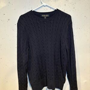 Brooks Brothers Men’s Navy Cable Knit Sweater Supima Cotton